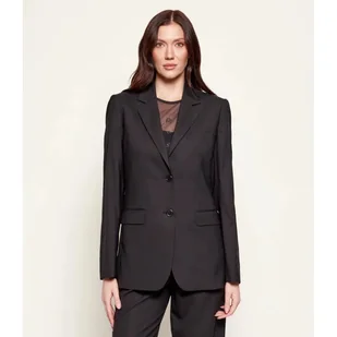 Karl Lagerfeld Wełniana marynarka Logo Tape Relaxed fit - Marynarki i żakiety damskie Karl Lagerfeld Wełniana marynarka Logo Tape Relaxed fit - Marynarki i żakiety damskie - miniaturka - grafika 1