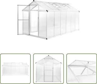 The Living Store Szklarnia aluminiowa 362x190x195 cm 13,41 m³ - Szklarnie ogrodowe - miniaturka - grafika 1