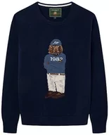 Bluzy dla chłopców - Hackett London Bluza chłopięca Harry Crew, Niebieski (granatowy), 3 lat - miniaturka - grafika 1