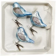 Bombki - Bombka szklana PTASZEK 12 cm 3 szt - miniaturka - grafika 1