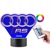Lampy stojące - Lampka Nocna Logo Audi Rs 16 Kolorów Led Plexido - miniaturka - grafika 1