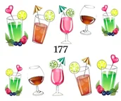 Sztuczne paznokcie i akcesoria - Naklejki wodne na paznokcie DRINKI - 177 - miniaturka - grafika 1
