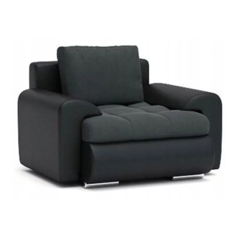 Fotel do salonu, pokoju, Tokio IX, 100x97x70 cm, ciemny szary, czarny