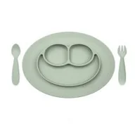 Miseczki i talerzyki dla dzieci - Ezpz Komplet naczyń silikonowych Mini Feeding Set pastelowa zieleń - miniaturka - grafika 1