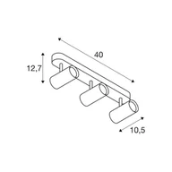 Lampy sufitowe - SLV reflektor sufitowy LED Noblo, 3000 K, czarny, długość 40 cm możliwość ściemniania, czarny, salon / jadalnia, aluminium, nowoczesny - miniaturka - grafika 1