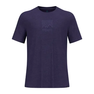 Męska koszulka funkcjonalna Odlo Ascent Sun Sea Mountains T-Shirt eclipse melange - M - Koszulki sportowe męskie - miniaturka - grafika 1