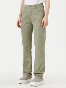 Calvin Klein Jeans Spodnie materiałowe J20J224852 Zielony Straight Fit - Spodnie damskie - miniaturka - grafika 1
