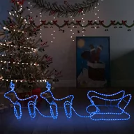Oświetlenie świąteczne - vidaXL vidaXL Świąteczna dekoracja zewnętrzna renifery i sanie 576 diod LED 329813 - miniaturka - grafika 1