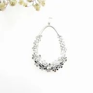 Naszyjniki - Zawieszka srebrna duża - White Flowers - miniaturka - grafika 1