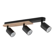 Lampy sufitowe - Cover Wood lampa sufitowa (spot) 3-punktowa czarna 4675 - miniaturka - grafika 1