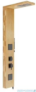 Corsan Basti panel prysznicowy z mieszaczem czarny drewno bambusowe B-002MBL | - Panele prysznicowe - miniaturka - grafika 1