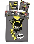 Pościel dla dzieci - Pościel Justice League Batman Hero 140x200 szara dziecięca mikrowłókno - miniaturka - grafika 1