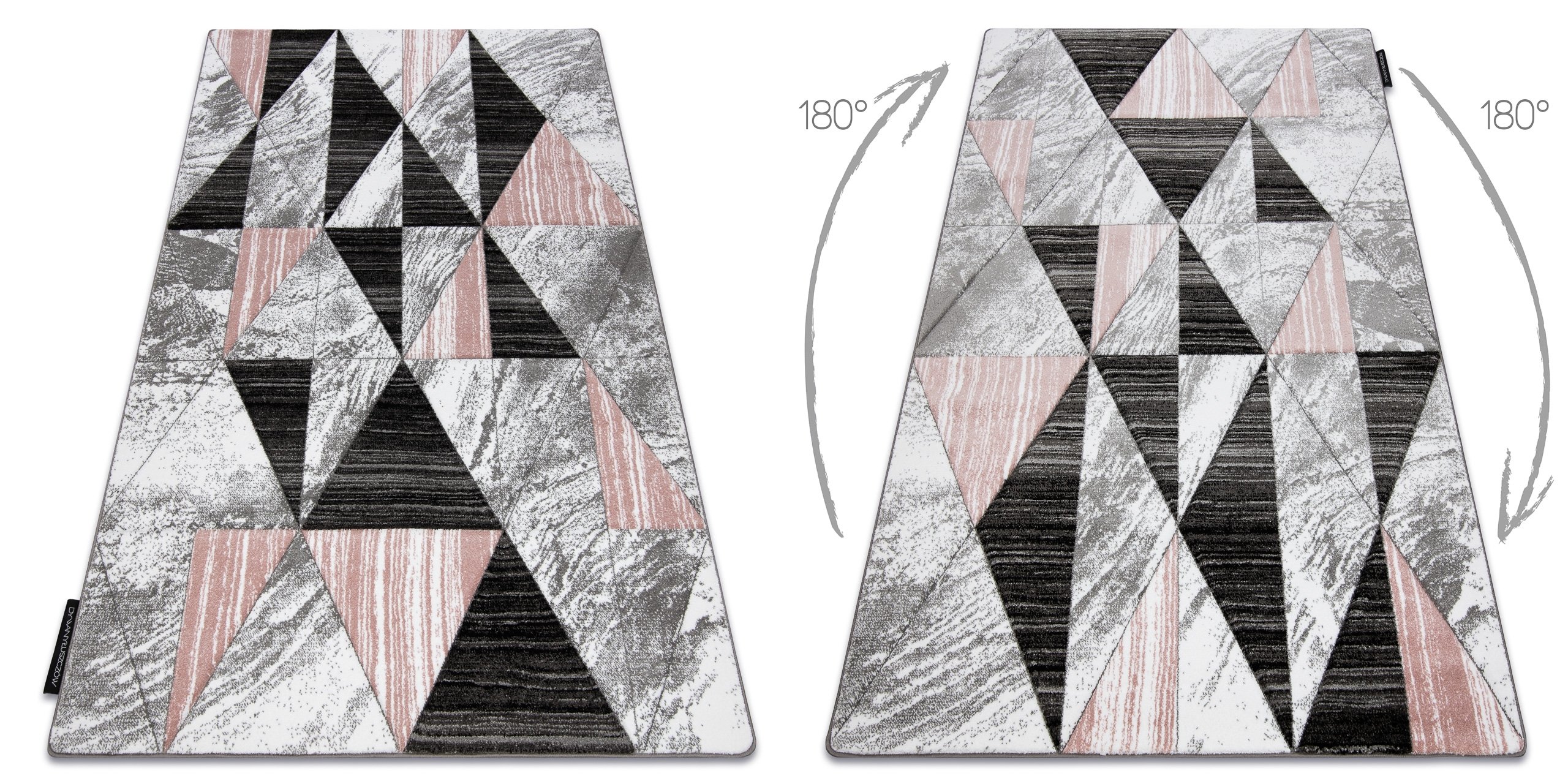 Dywan ALTER Nano Trójkąty różowy 280x370 cm