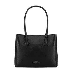 Damski kuferek ze skóry trójkomorowy czarno - srebrny - Torebki damskie Damski kuferek ze skóry trójkomorowy czarno - srebrny - Torebki damskie - miniaturka - grafika 1