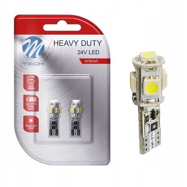 2x Żarówka W5w Led Canbus Retrofit T10 Tir 24v Biała