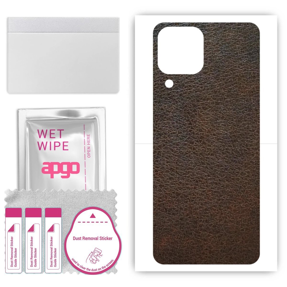 Folia naklejka skórka strukturalna na TYŁ do Samsung Galaxy F62 - Skóra Brązowa - apgo SKINS