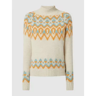 Swetry damskie - Sweter z norweskim wzorem ze stójką - Superdry - grafika 1