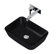 Umywalki - Elita 145058 UMYWALKA RENI 46x33 BLAT CERAM BLACK - miniaturka - grafika 1