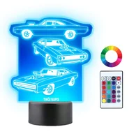 Lampy stojące - Lampka Nocna LED 3D Szybcy i Wściekli - miniaturka - grafika 1