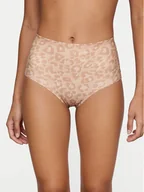 Majtki damskie - Chantelle Figi klasyczne z wysokim stanem Soft Stretch C11D70 Beżowy - miniaturka - grafika 1