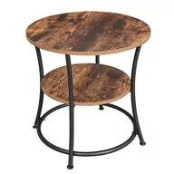 Ławy i stoliki kawowe - Stolik kawowy okrągły, 56x56x55 cm, ciemny brąz, czarny, mat - miniaturka - grafika 1