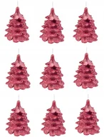 Świece - 9 x świeczki świąteczne choinka 10cm cała czerwona - miniaturka - grafika 1