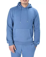 Swetry męskie - M17 Męska bluza z kapturem na co dzień bluza z kapturem sweter klasyczna prosta kurtka z długim rękawem z kieszenią (L, Grey Marl), niebieski (Denim Blue), S - miniaturka - grafika 1