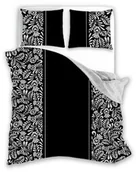 Pościel - Faro Pościel bawełniana 160x200 Glamour 019 czarna biała liście 01 - miniaturka - grafika 1