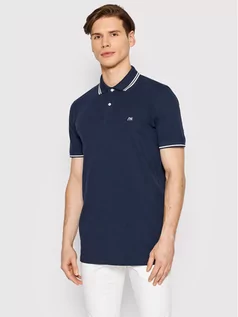 Koszulki męskie - Selected Homme Polo Aze Sport 16082841 Granatowy Regular Fit - grafika 1