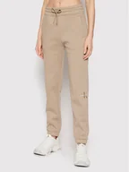 Spodnie sportowe damskie - Calvin Klein Jeans Spodnie dresowe J20J216240 Beżowy Regular Fit - miniaturka - grafika 1