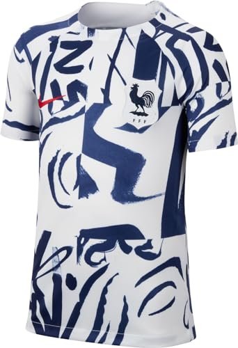 Nike Unisex Kids Top Fff Y Df Acdpr Ss Top Inf Pm, Biały/Biały/Siłownia Czerwony, DX0683-100, S