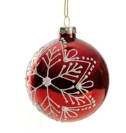 Bombki - Bombki szklane 8 cm czerwono białe zestaw 4 szt. bożonarodzeniowy blask x4 - miniaturka - grafika 1
