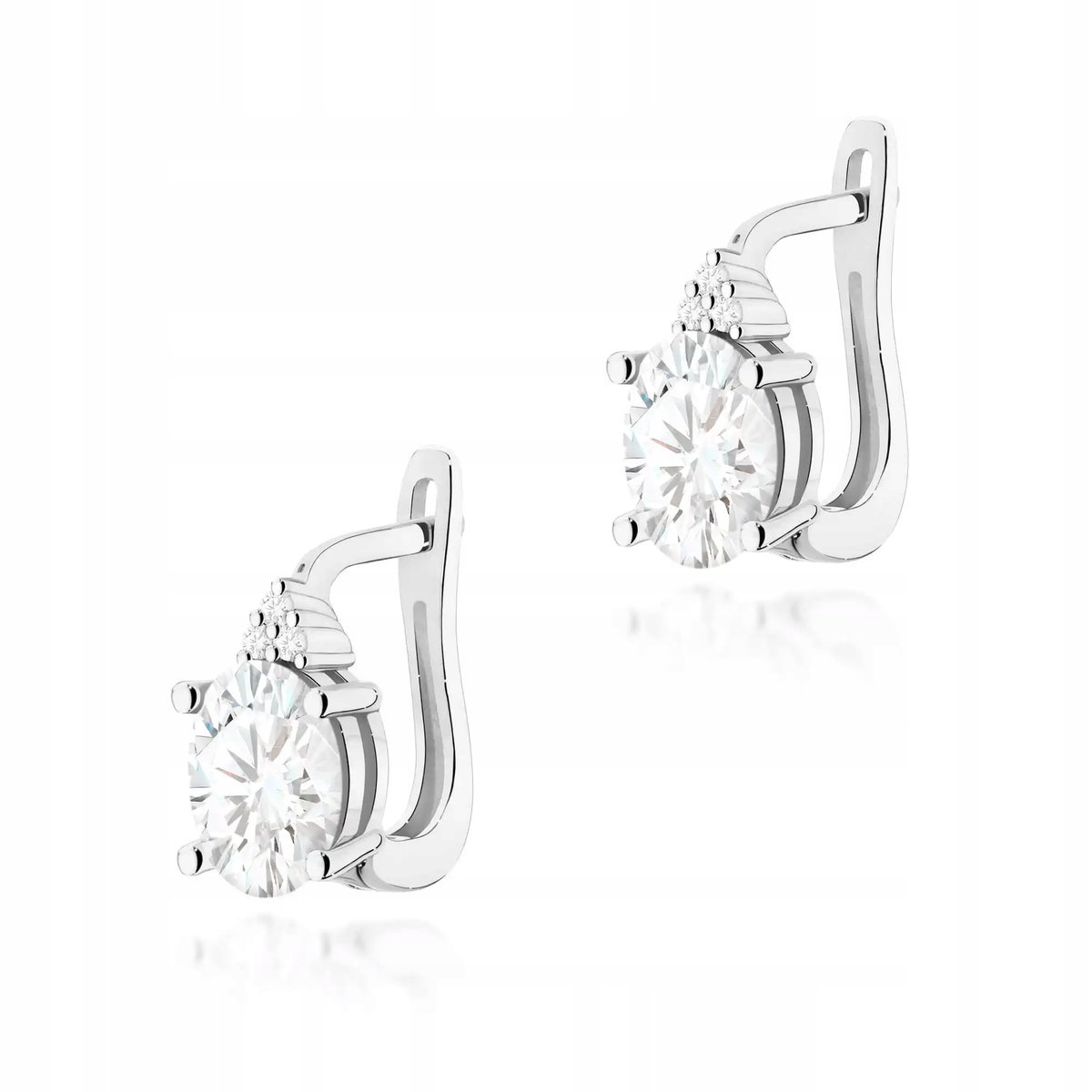 Damskie złote kolczyki 585 diament 0,70ct białe złoto efektowne błyszczące