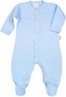 Pajacyki dla niemowląt - PAJAC pajacyk z BAWEŁNY ORGANICZNEJ certyfikat GOTS NIEBIESKI r 56 KLEKLE - miniaturka - grafika 1