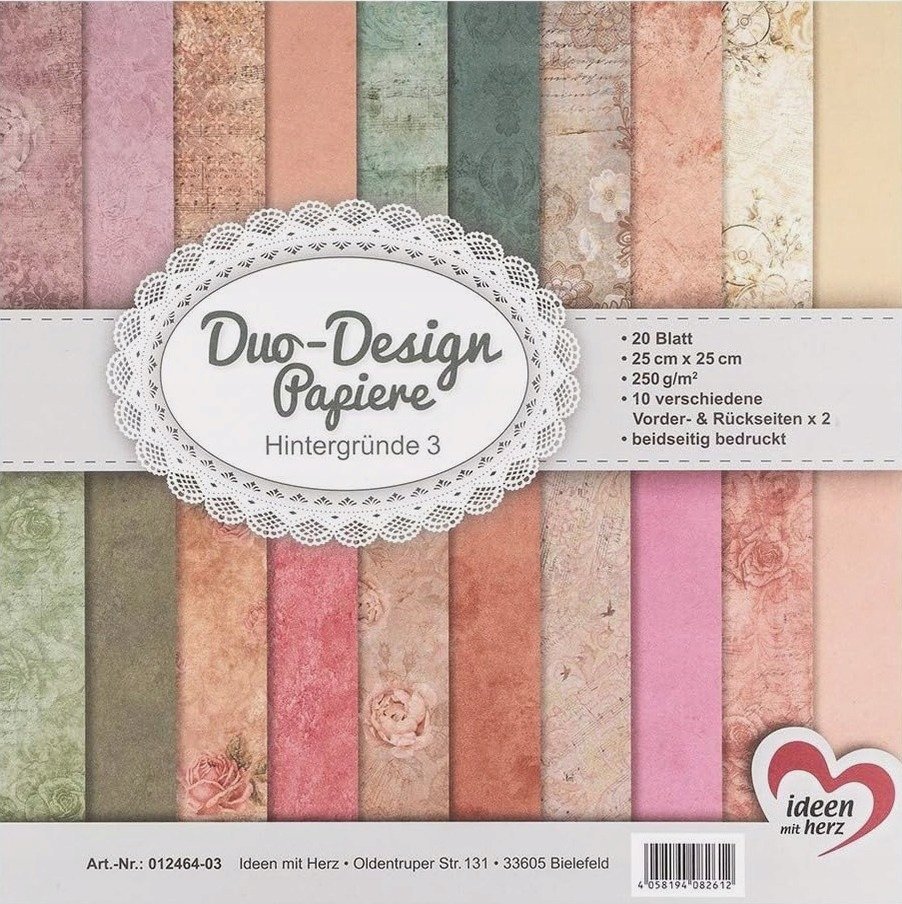 PAPIER 20 ARKUSZY DUO DESIGN 25X25CM DEKORACYJNY OBUSTRONNY
