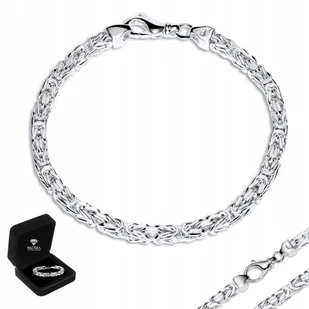 GRUBA BRANSOLETA Męska Srebrna SREBRO pr. 925 Królewski 5mm/23cm - Bransolety męskie - miniaturka - grafika 1