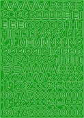 Zestawy piśmiennicze - Litery i cyfry samoprzylepne zielone 3cm arkusz 250 znaków - miniaturka - grafika 1
