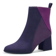 Kozaki damskie - Marco Tozzi Damskie botki Zip+Slip 2-25385-43 modne kozaki, Purple Comb, 37 EU, Fioletowy grzebień, 37 EU - miniaturka - grafika 1