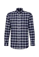 Koszule męskie - Seidensticker Męska koszula z długim rękawem o regularnym kroju, granatowy, S - miniaturka - grafika 1