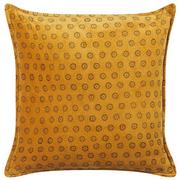 Poduszki dekoracyjne - Lumarko Welurowa poduszka dekoracyjna wzór w słońca 45 x 45 cm żółta RAPIS - miniaturka - grafika 1