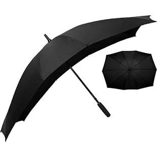 The World of Parasol FALCONETW3NOIR Prosty parasol dla dwóch osób, czarny, parasol XXL o średnicy 140 cm, duży parasol z 10 nietłukącymi się koralików z włókna szklanego - Czarny Falcone - Parasole - miniaturka - grafika 1