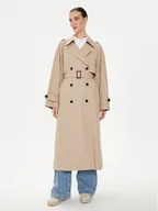 Płaszcze damskie - Tommy Hilfiger Trencz WW0WW43336 Beżowy Oversize - miniaturka - grafika 1