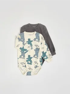 Reserved - Bawełniane body 2 pack - ciemnobrązowy - Body dla niemowląt - miniaturka - grafika 1