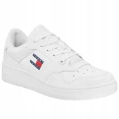 Buty sportowe męskie - Buty sportowe meskie Tommy Hilfiger Retro Basket Ess białe - miniaturka - grafika 1