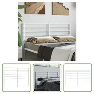 Inne meble do sypialni - The Living Store Metalowe wezgłowie - białe - 120 cm - Wezgłowie - miniaturka - grafika 1