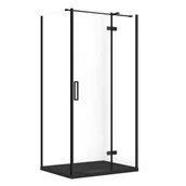 Kabiny prysznicowe - Kabina prysznicowa Cersanit Jota 100x80x195 prostokątna czarny transparentne z brodzikiem tako slim czarny mat S601-396 - miniaturka - grafika 1