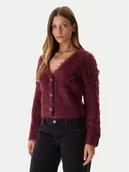 Swetry damskie - Guess Kardigan W5BR91 Z3JI2 Bordowy Relaxed Fit - miniaturka - grafika 1