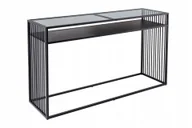 Konsole i sekretarzyki - Konsola Architektura 120cm marmur przydymione szkło 43271 - miniaturka - grafika 1