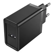 Ładowarki do telefonów - Ładowarka sieciowa Vention FACB0-EU USB 22.5W (czarna) - miniaturka - grafika 1