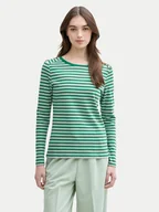 Bluzki damskie - Tom Tailor Denim Bluzka 1043085 Zielony Regular Fit - miniaturka - grafika 1